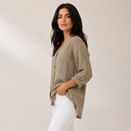 Hadley - Women’s Casual V-Neck T-Shirt with Stylish Print-Women T-Shirt-Lyrasue-Khaki-S-Lyrasue