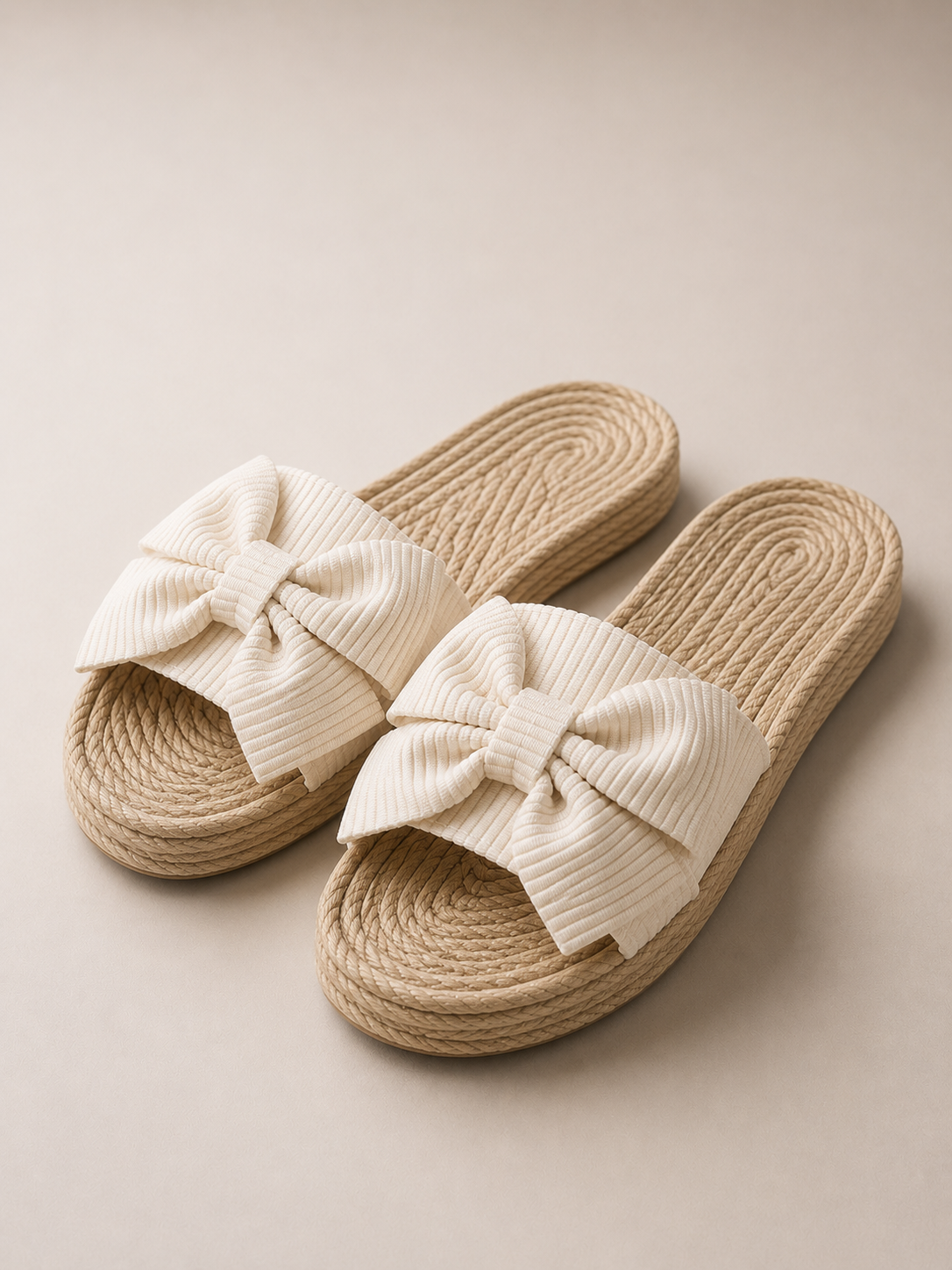 Jenna - Women’s Comfortable Boho Sandals with Bow Detail-Lyrasue-Beige-36-Lyrasue