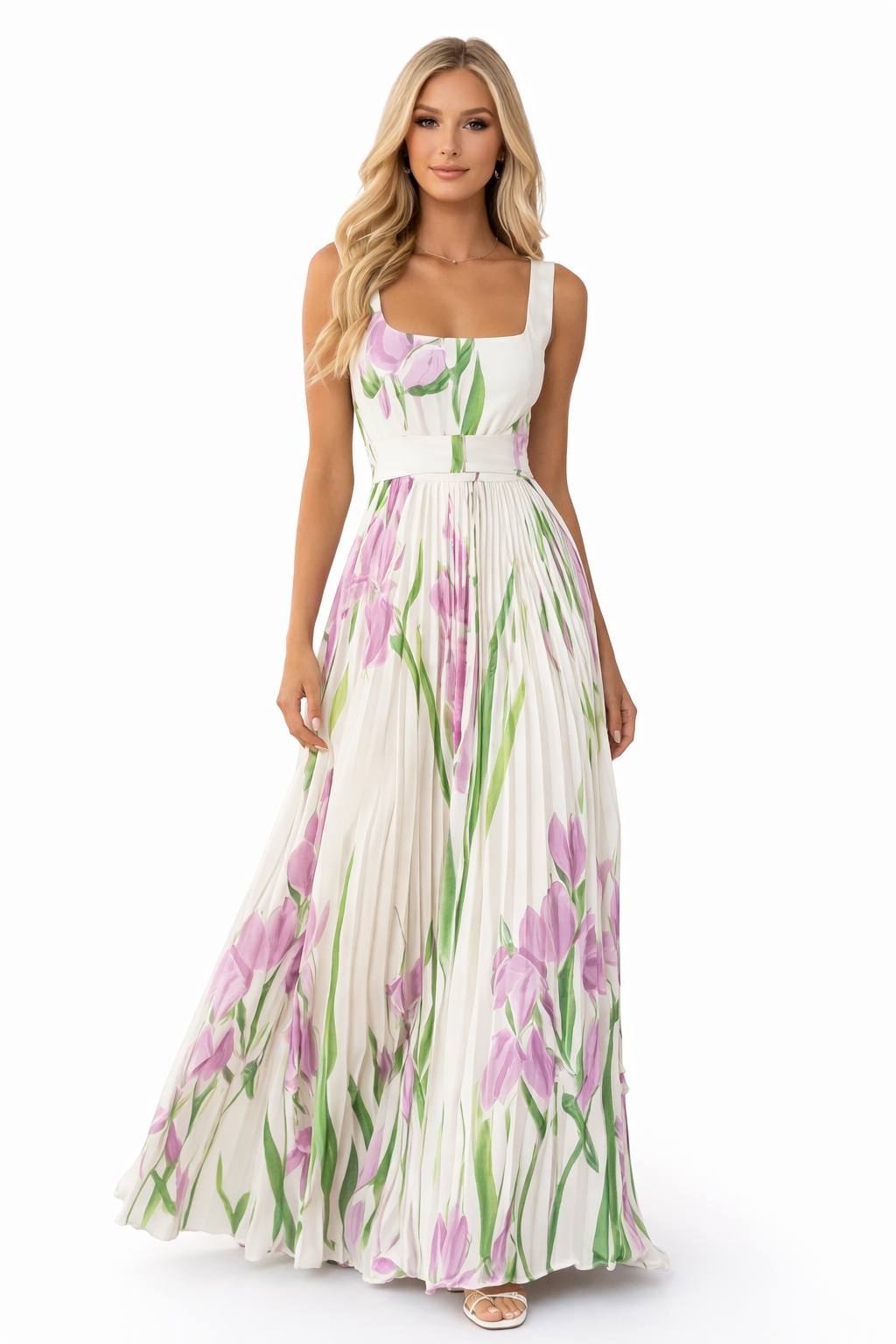 Cinty - Women's Sleeveless Chiffon Summer Maxi Dress-Maxi Dress - AS - Womens - Dresses-Lyrasue-White-XS-Lyrasue