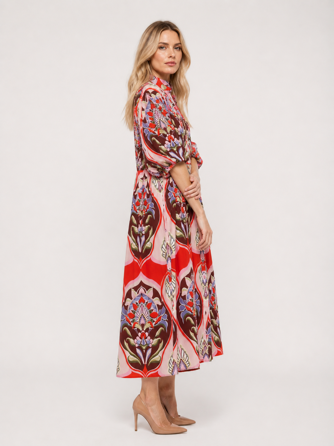 Aylani - Women’s Elegant Floral Print Maxi Dress-Lyrasue-XS-Red-Lyrasue