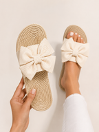 Jenna - Women’s Comfortable Boho Sandals with Bow Detail-Lyrasue-Beige-36-Lyrasue