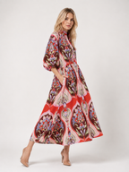 Aylani - Women’s Elegant Floral Print Maxi Dress-Lyrasue-XS-Red-Lyrasue