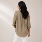 Hadley - Women’s Casual V-Neck T-Shirt with Stylish Print-Women T-Shirt-Lyrasue-Khaki-S-Lyrasue
