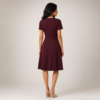 Piper - Women’s Elegant Lace Wedding Guest Midi Dress with Defined Waist-Women's Dress-Lyrasue-Red-S-Lyrasue