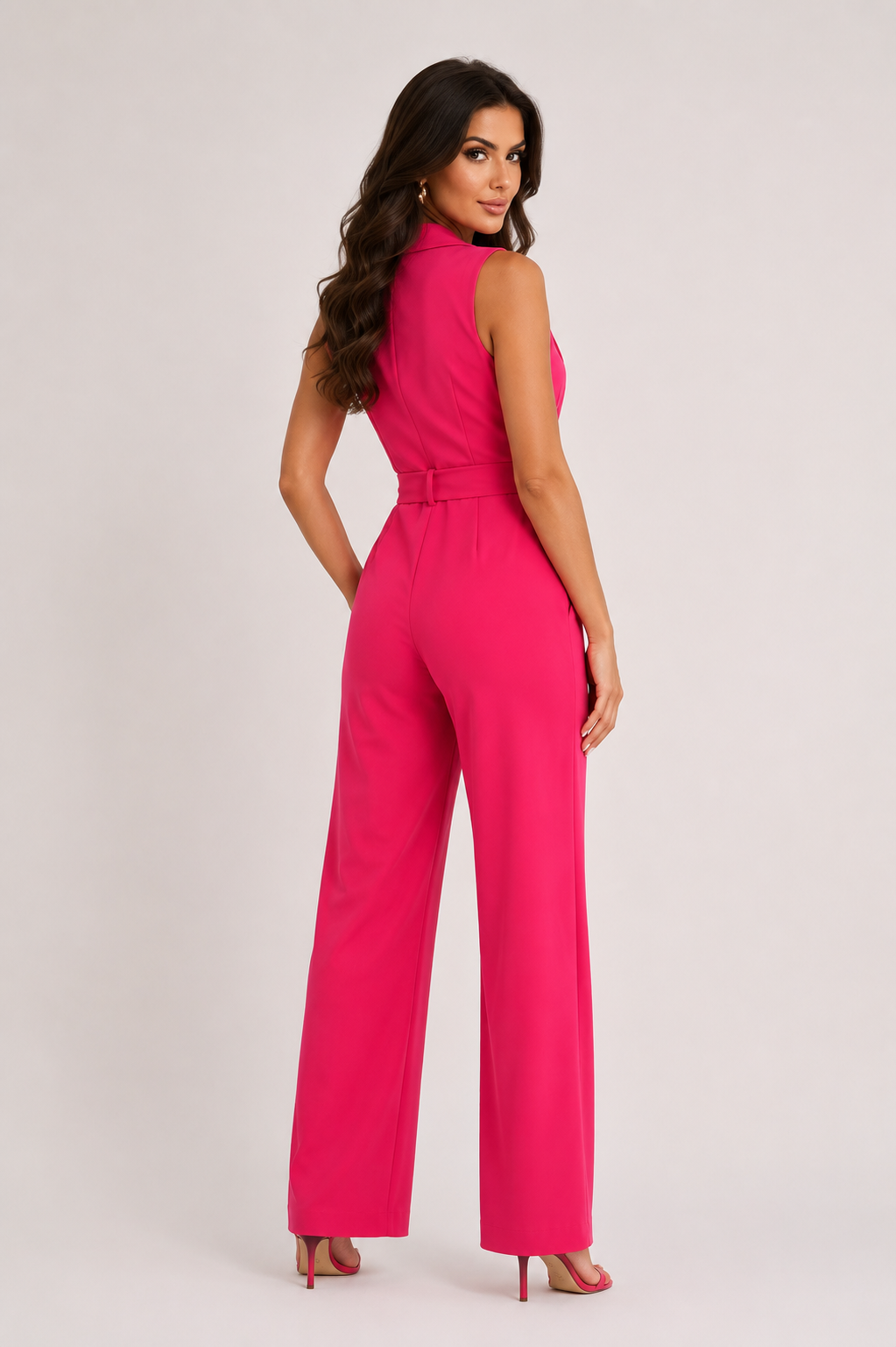 Lucy - Women’s Sleeveless Wide Leg Jumpsuit-Party Jumpsuit-Lyrasue-White-S-Lyrasue