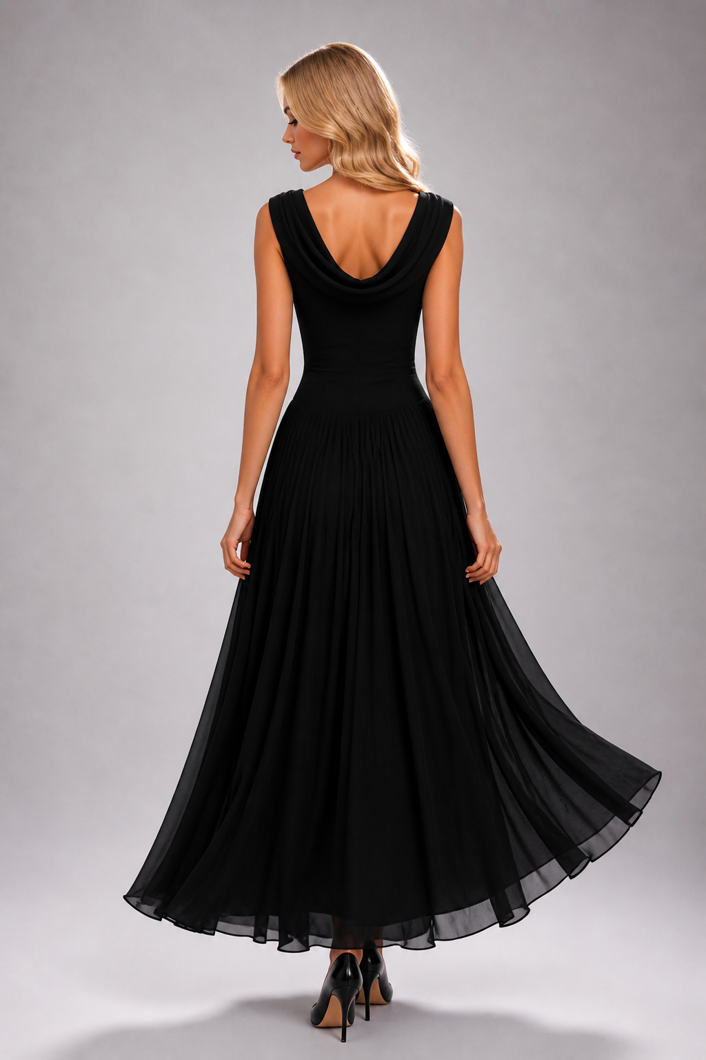 Willow - Women's Draped Pleated Summer Wedding Guest Midi Dress-Sleeveless Maxi Dress-Lyrasue-White-XS-Lyrasue