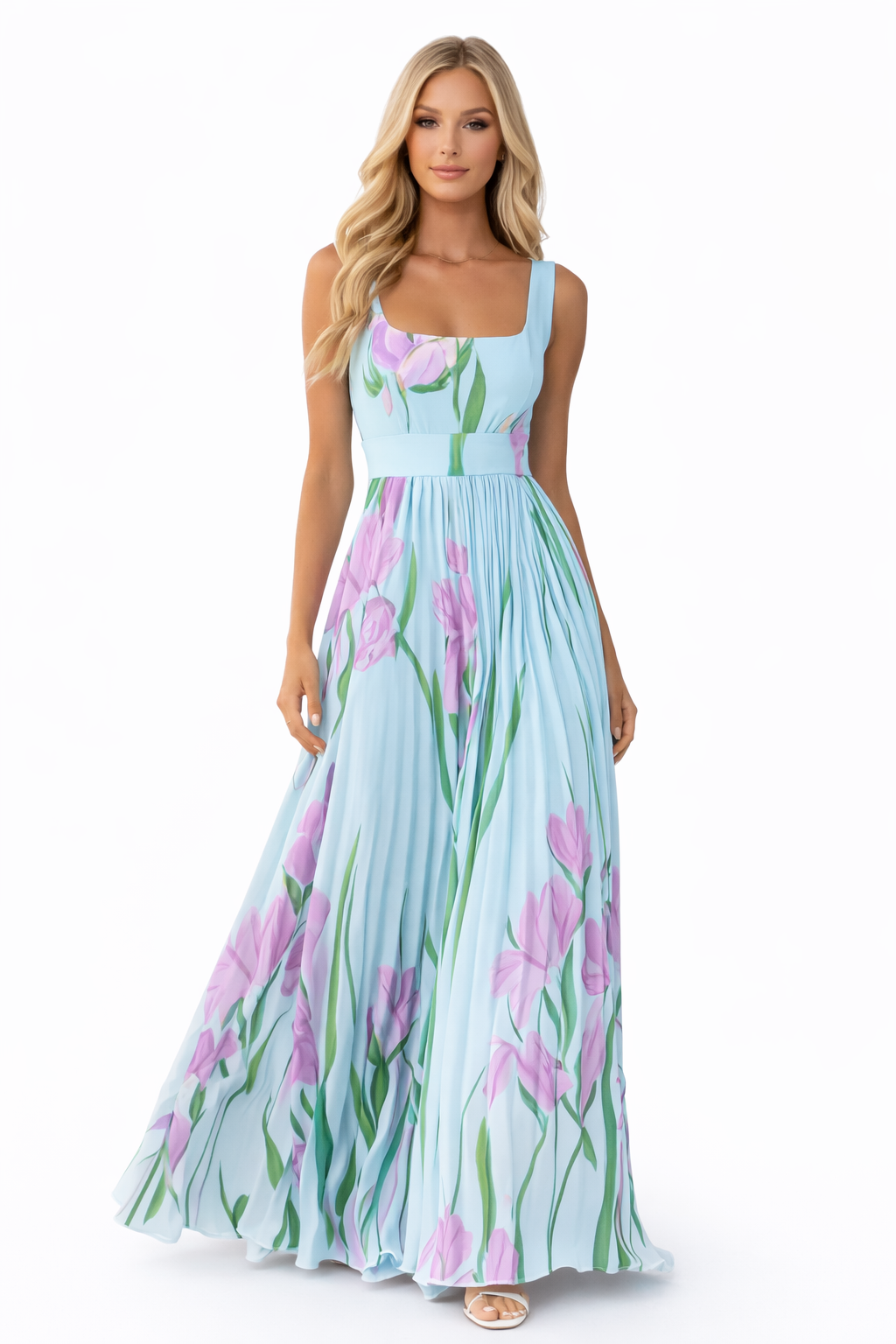 Cinty - Women's Sleeveless Chiffon Summer Maxi Dress-Maxi Dress - AS - Womens - Dresses-Lyrasue-Blue-XS-Lyrasue