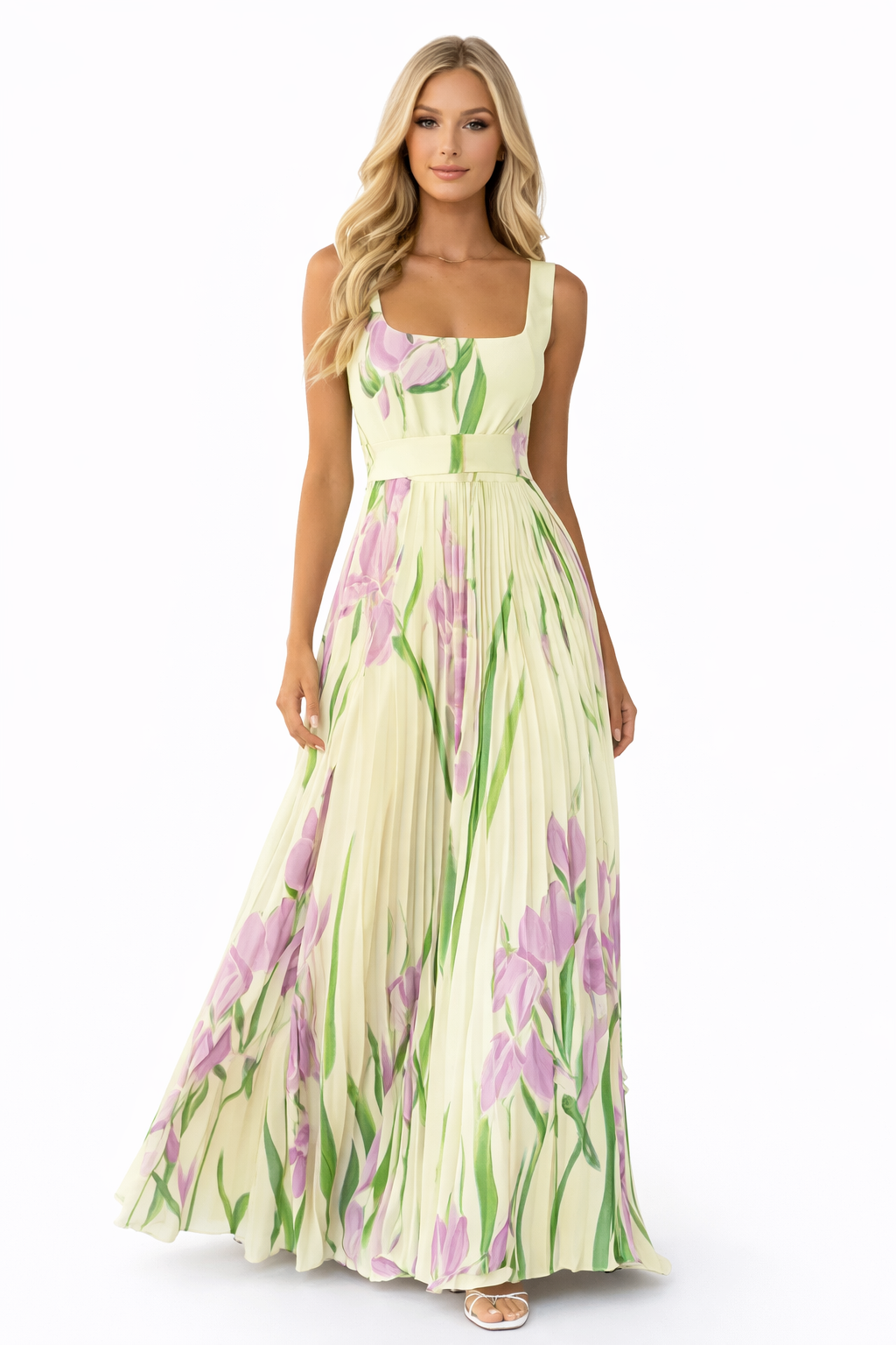 Cinty - Women's Sleeveless Chiffon Summer Maxi Dress-Maxi Dress - AS - Womens - Dresses-Lyrasue-Yellow-XS-Lyrasue