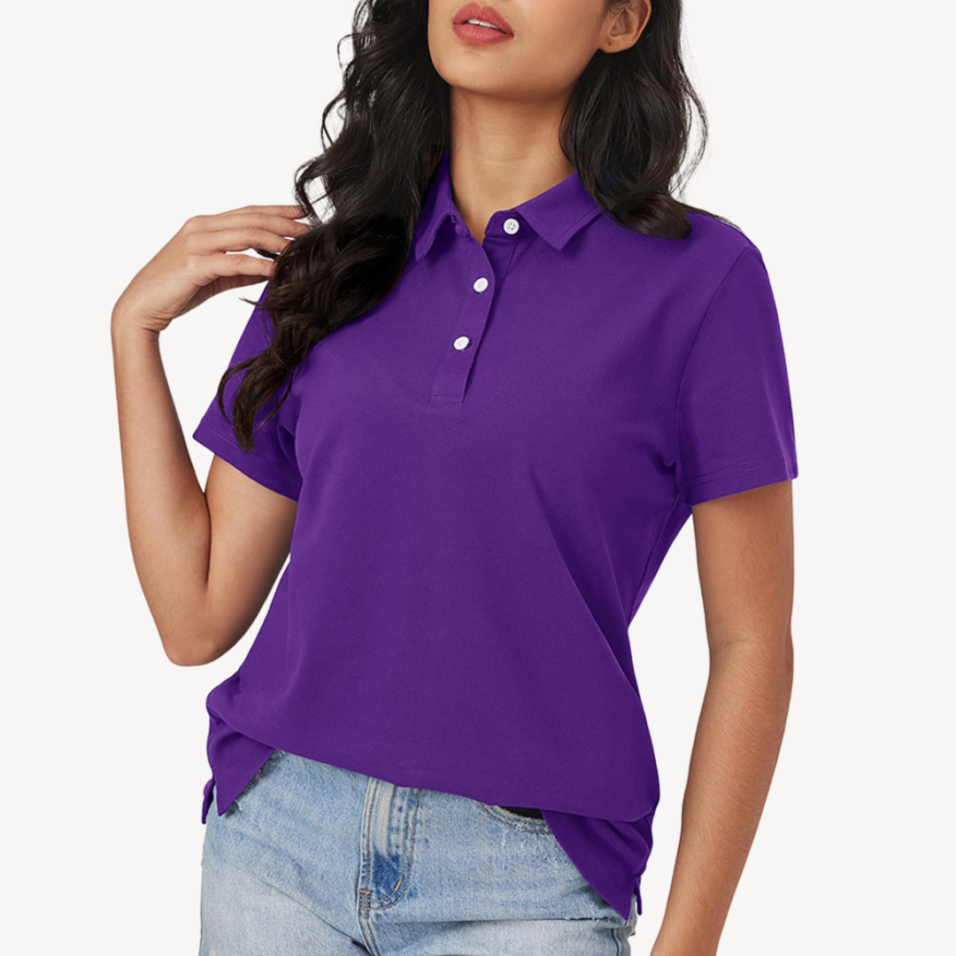 Amaris - Women's Classic Short Sleeve Polo Shirt-Polo Shirt Women-Lyrasue-Purple-S-Lyrasue