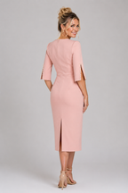 Amore - Women's Pearl Sleeve Midi Dress-Lyrasue-Black-S-Lyrasue