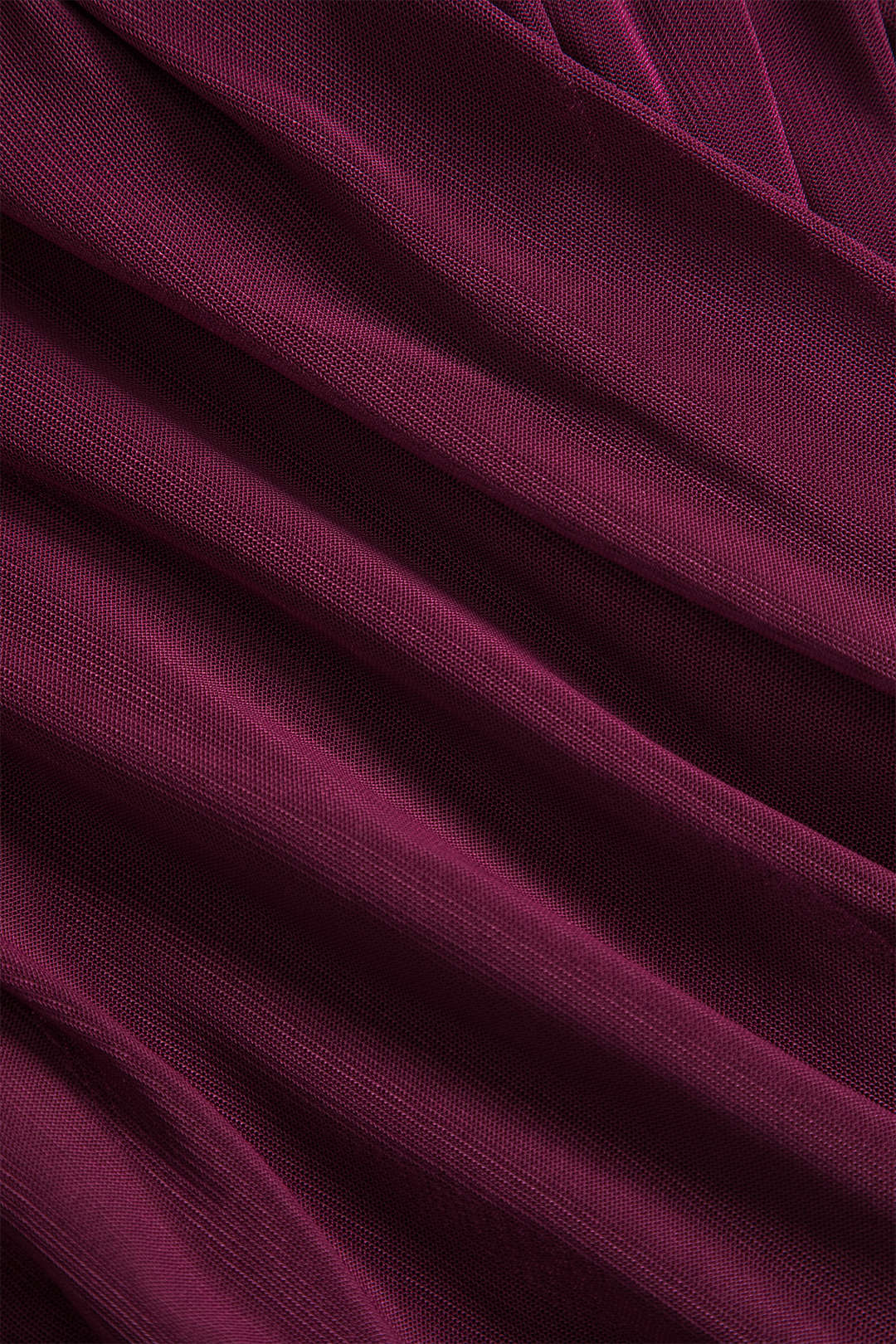 Anika - Women's Ruched Mesh Long Sleeve Top with Sheer Sleeves-Women Blouses Tops-Lyrasue-Burgundy-S-Lyrasue