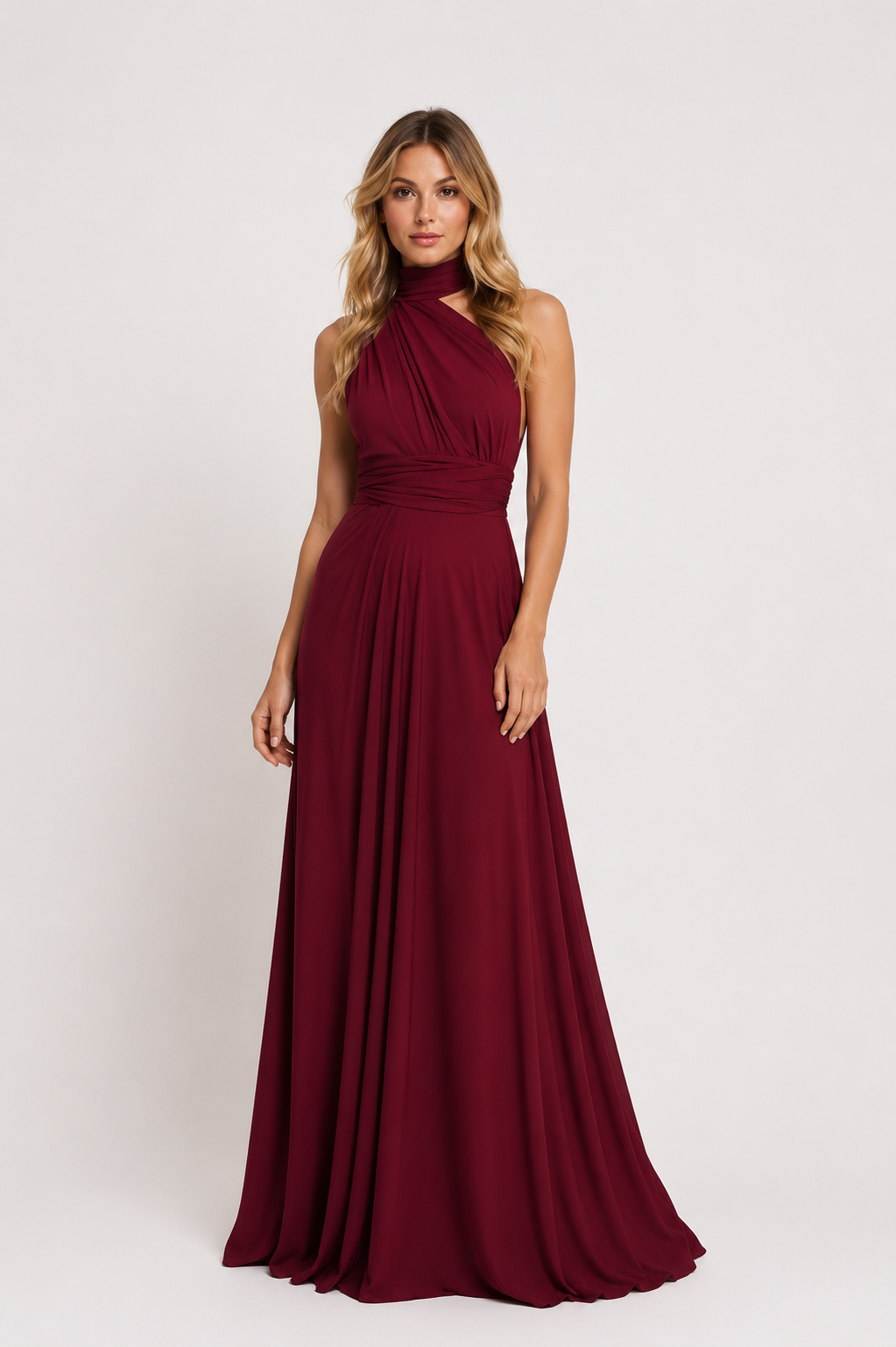 Aubrey - Women's Wedding Guest Maxi Dress Multi Style-Party Dress-Lyrasue-Bordeaux-XS-Lyrasue