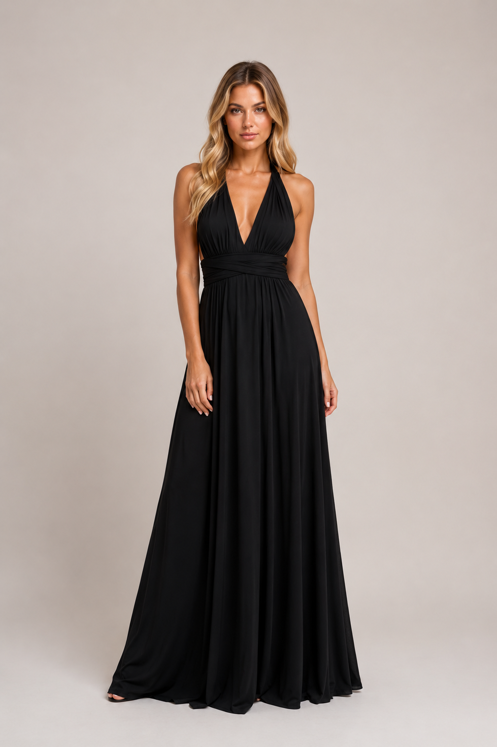 Aubrey - Women's Wedding Guest Maxi Dress Multi Style-Party Dress-Lyrasue-Black-XS-Lyrasue