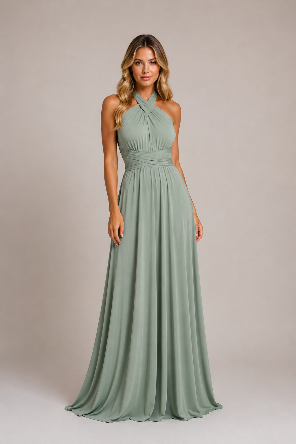 Aubrey - Women's Wedding Guest Maxi Dress Multi Style-Party Dress-Lyrasue-Grey/Green-XS-Lyrasue