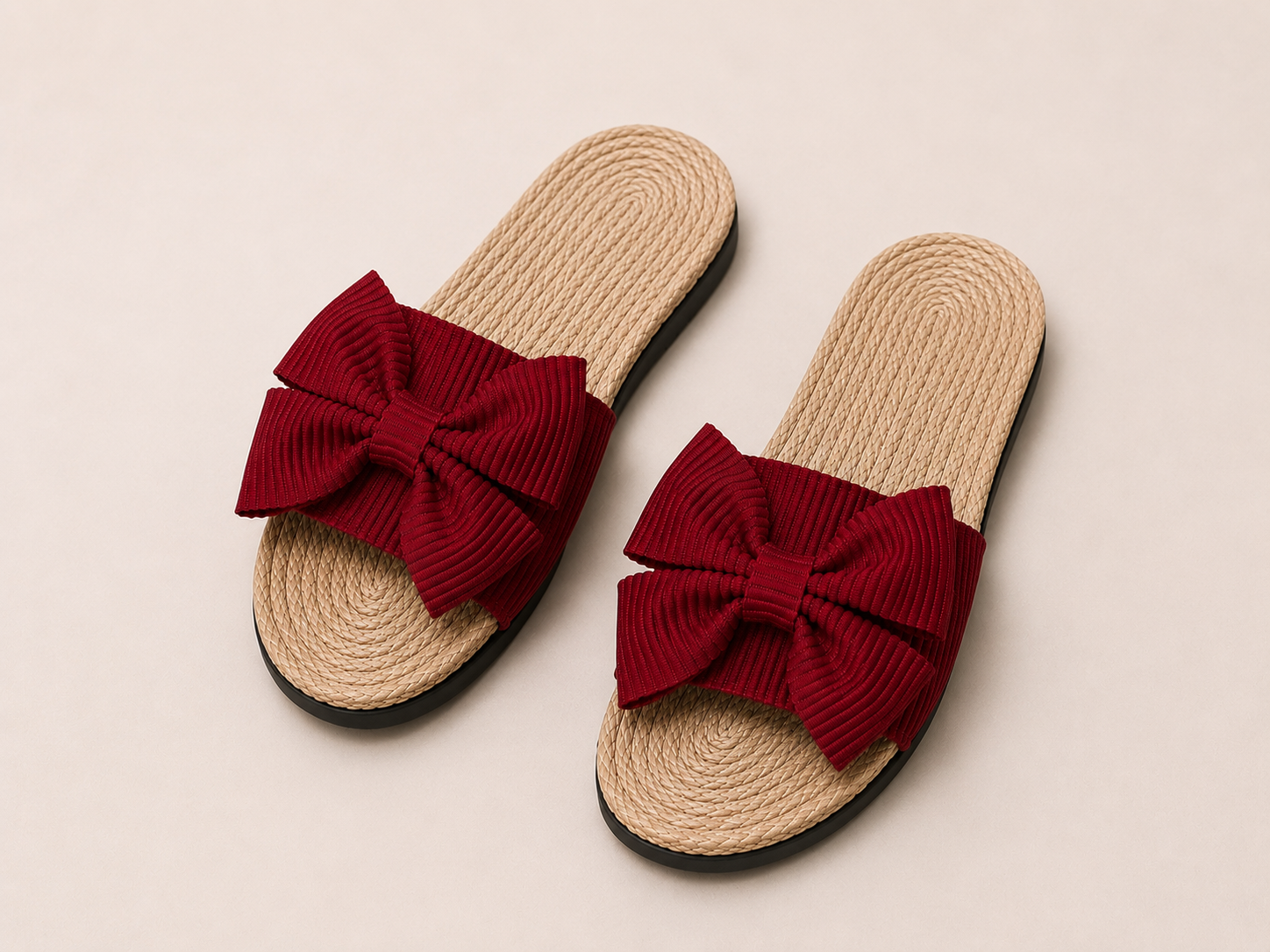 Jenna - Women’s Comfortable Boho Sandals with Bow Detail-Lyrasue-Red-36-Lyrasue