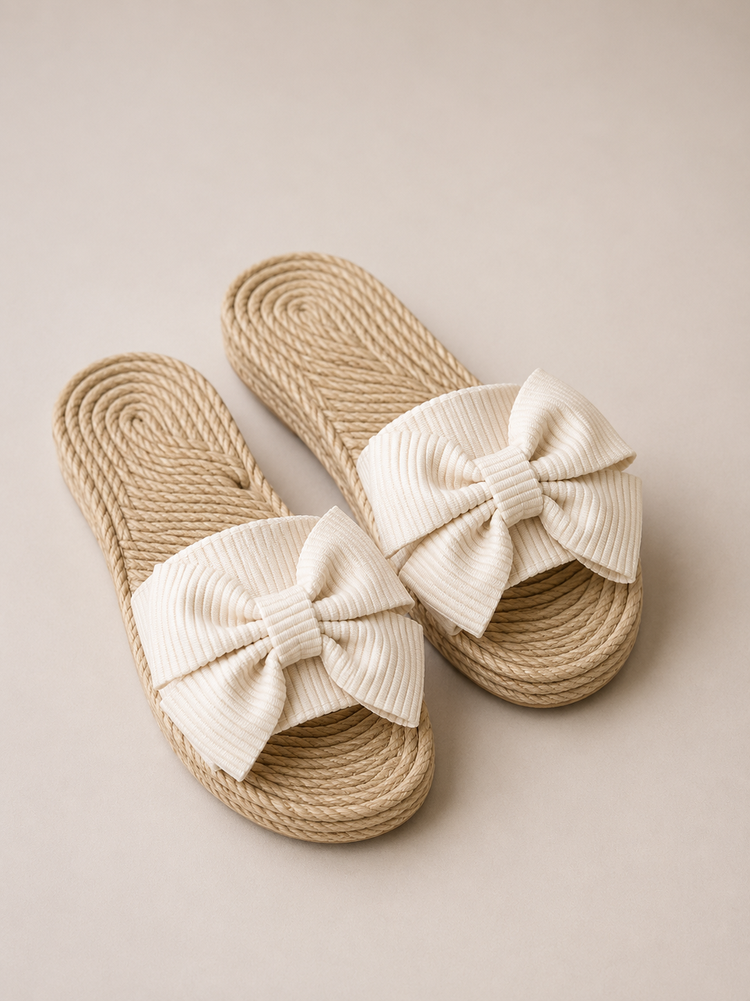 Jenna - Women’s Comfortable Boho Sandals with Bow Detail-Lyrasue-Beige-36-Lyrasue