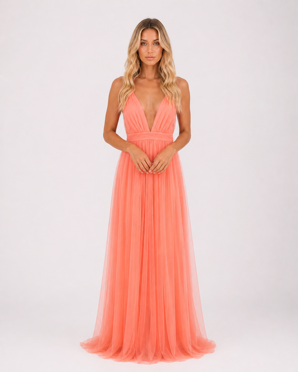 Bella - Women's Sleeveless Summer Elegant Maxi Dress-Long dress-Lyrasue-S-Orange-Lyrasue