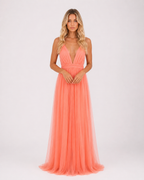 Bella - Women's Sleeveless Summer Elegant Maxi Dress-Long dress-Lyrasue-S-Orange-Lyrasue