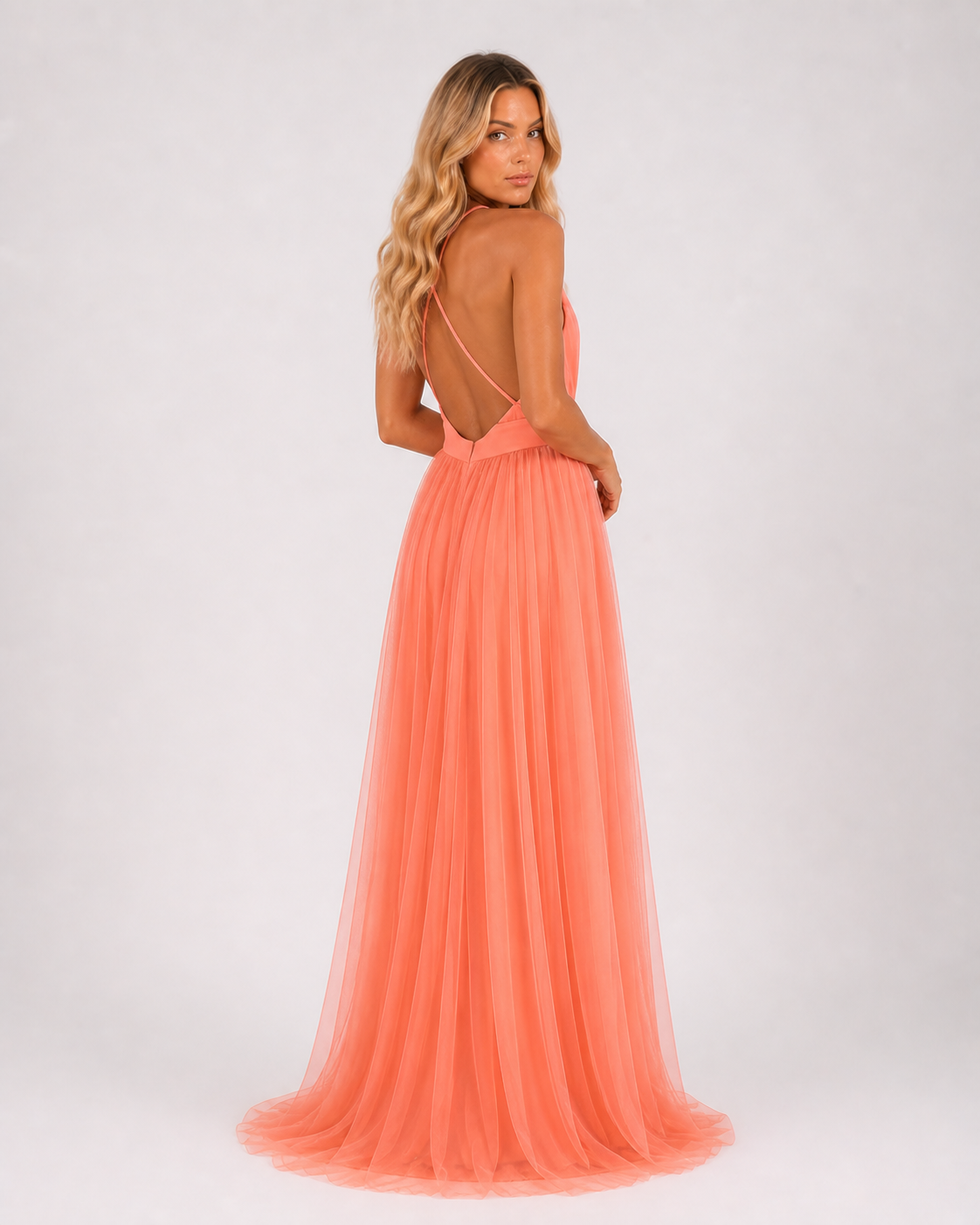 Bella - Women's Sleeveless Summer Elegant Maxi Dress-Long dress-Lyrasue-S-Orange-Lyrasue