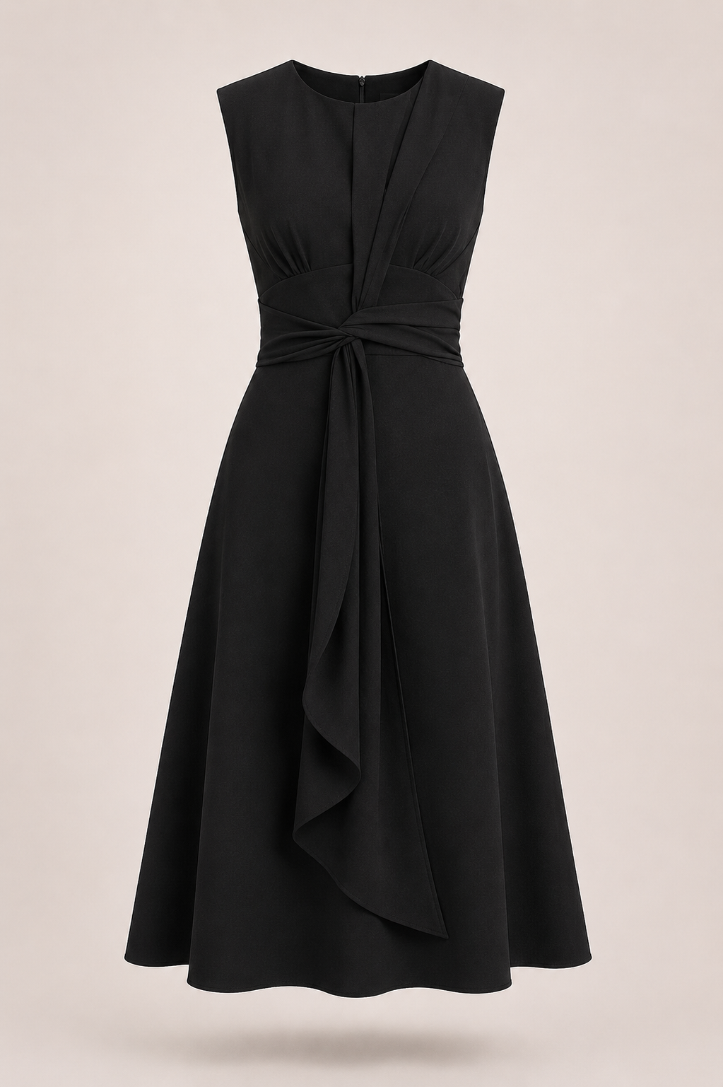 Bethany - Women’s Elegant Wedding Guest Midi Dress with Twist Waist-Summer Push-Lyrasue-Maroon-XS-Lyrasue