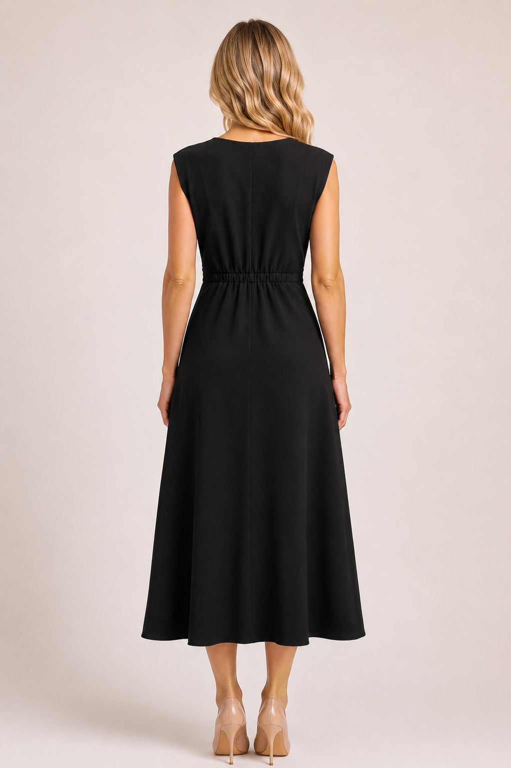 Bethany - Women’s Elegant Wedding Guest Midi Dress with Twist Waist-Summer Push-Lyrasue-Maroon-XS-Lyrasue