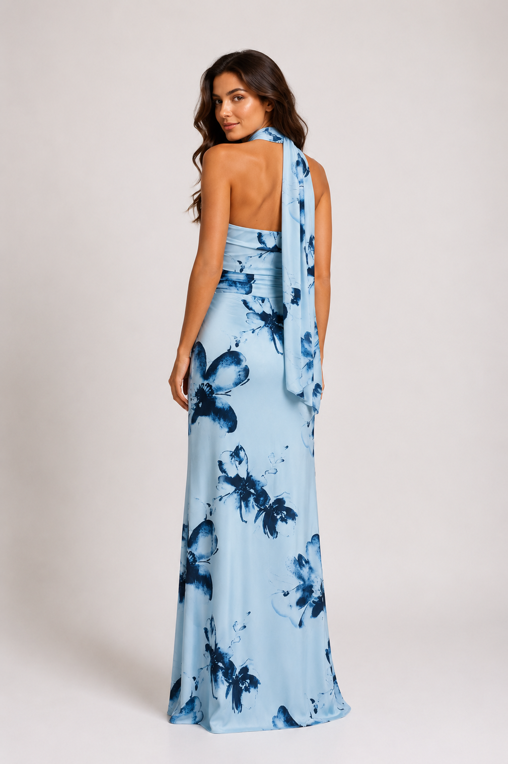 Briar - Women’s Floral Halter Neck Maxi Dress-Dress-Peppermayo-Lyrasue-Blue Black Floral-S-Lyrasue