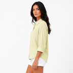 Daniela - Women’s Short Sleeve Summer Blouse with Button Placket-Women’s Blouse-Lyrasue-Khaki-S-Lyrasue