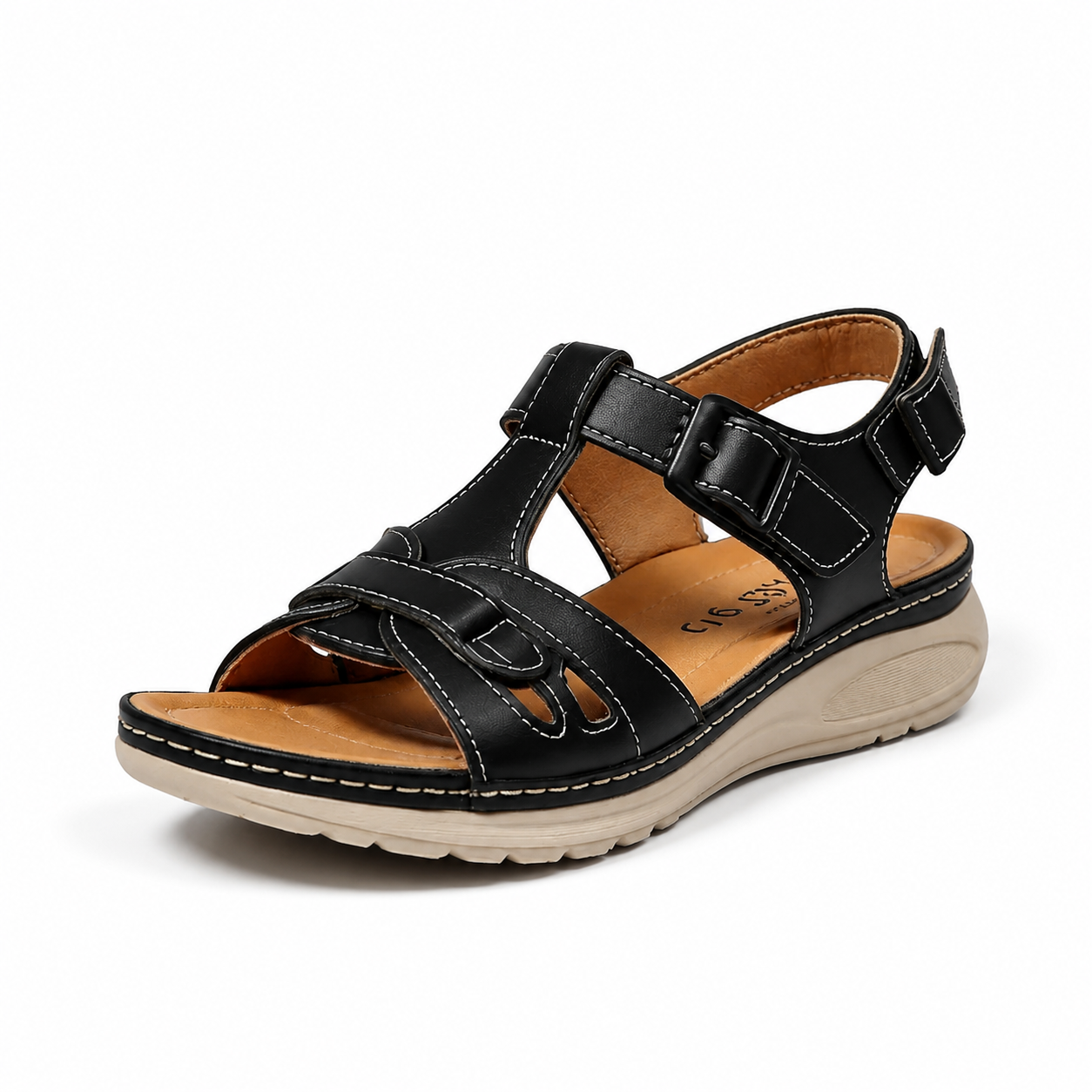 Carolin - Women’s Comfortable Arch Support Walking Sandals-Sandals Women-Lyrasue-Black-UK 3 / EU 36-Lyrasue