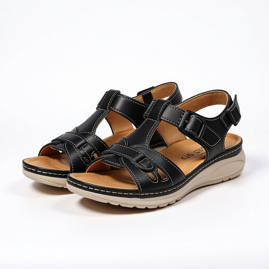 Carolin - Women’s Comfortable Arch Support Walking Sandals-Sandals Women-Lyrasue-Black-UK 3 / EU 36-Lyrasue