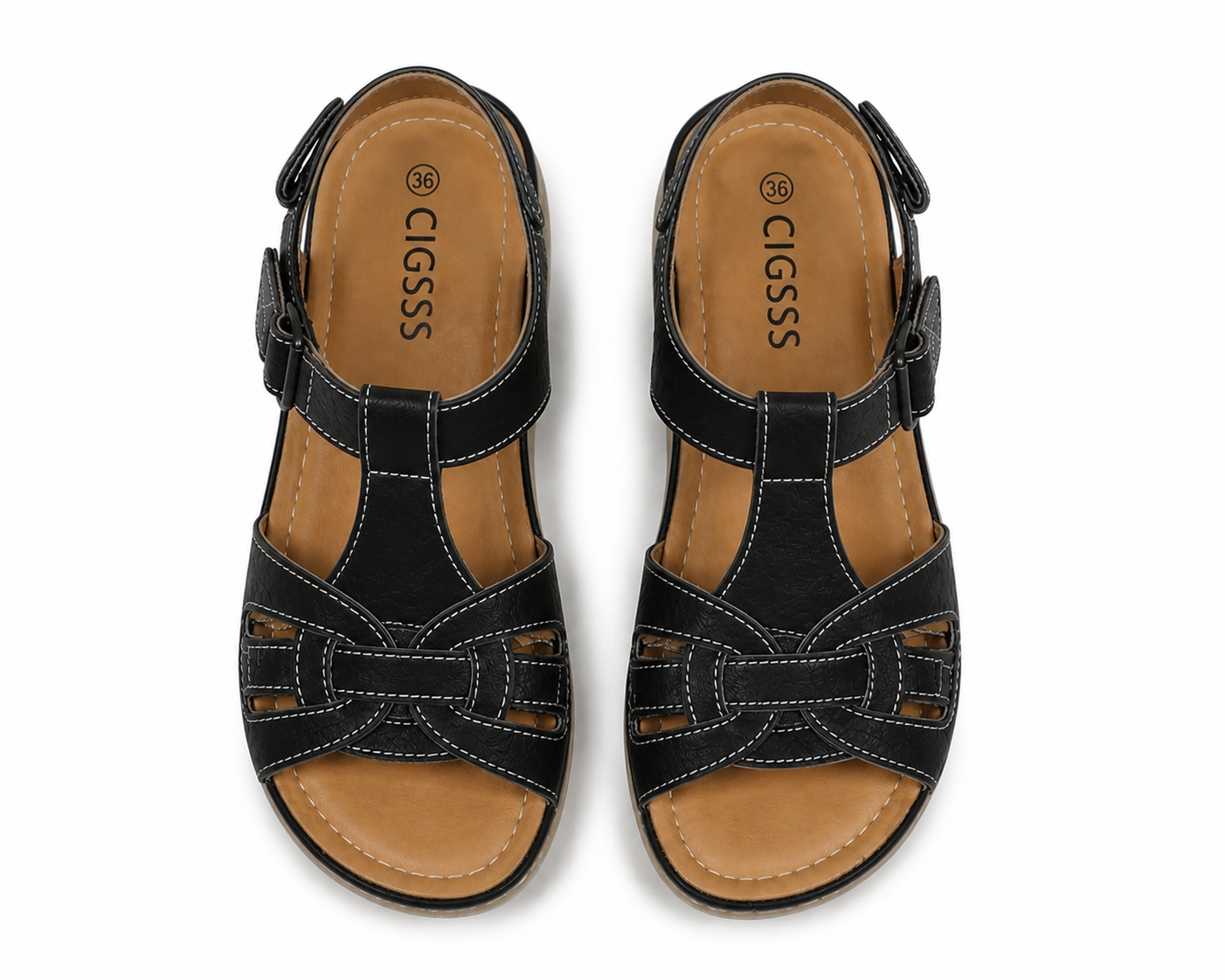 Carolin - Women’s Comfortable Arch Support Walking Sandals-Sandals Women-Lyrasue-Black-UK 3 / EU 36-Lyrasue