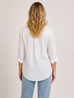 Courthney - Women’s White Linen Button-Up Shirt-Blouse Women-Lyrasue-White-S-Lyrasue