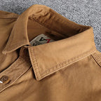 Denvy - Men's Utility Overshirt with Chest Pockets-Men Shirts Casual_shirts-Lyrasue-Military Green-M-Lyrasue