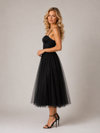 Elowen - Women's Sleeveless Black Midi Dress-Lyrasue-XS-Black-Lyrasue
