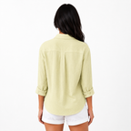 Daniela - Women’s Short Sleeve Summer Blouse with Button Placket-Women’s Blouse-Lyrasue-Khaki-S-Lyrasue