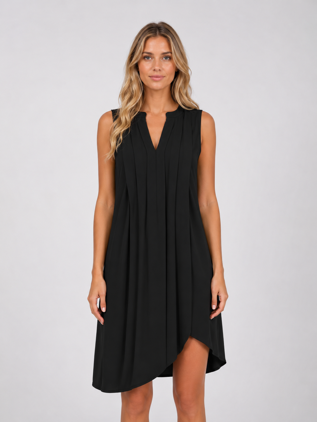 Faith - Women’s Flowy Sleeveless Summer Mini Dress-Mode Dames Jurk-Lyrasue-Black-S-Lyrasue