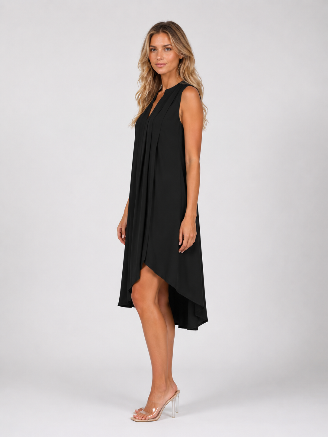 Faith - Women’s Flowy Sleeveless Summer Mini Dress-Mode Dames Jurk-Lyrasue-Black-S-Lyrasue