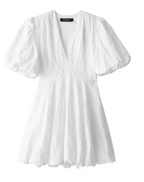 Fayth - Women’s Elegant White Mini Dress with Embroidered Ruffles-Zomerjurken-Lyrasue-XS-Lyrasue