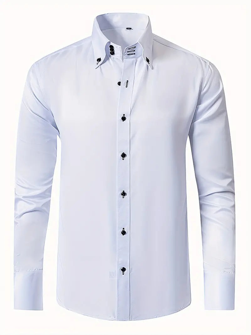 Giovanni - Men's Tailored Button-Up Dress Shirt-Men Shirts Dress_shirts-Lyrasue-White-XS-Lyrasue
