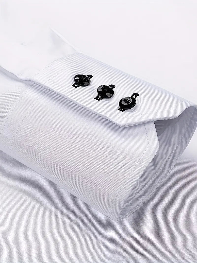 Giovanni - Men's Tailored Button-Up Dress Shirt-Men Shirts Dress_shirts-Lyrasue-White-XS-Lyrasue