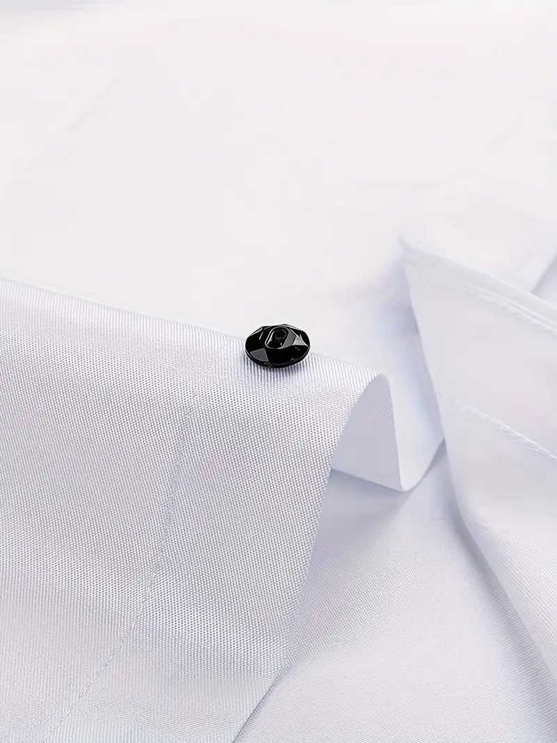 Giovanni - Men's Tailored Button-Up Dress Shirt-Men Shirts Dress_shirts-Lyrasue-White-XS-Lyrasue