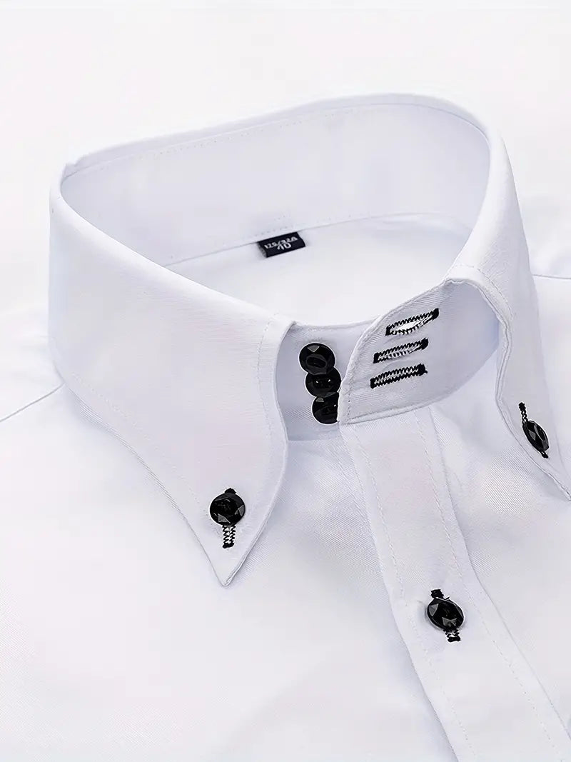 Giovanni - Men's Tailored Button-Up Dress Shirt-Men Shirts Dress_shirts-Lyrasue-White-XS-Lyrasue