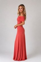 Harlow - Women's One Shoulder Maxi Evening Dress-Lyrasue-Brown-XS-Lyrasue