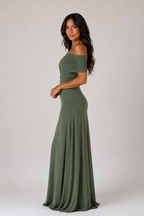 Harlow - Women's One Shoulder Maxi Evening Dress-Lyrasue-Brown-XS-Lyrasue