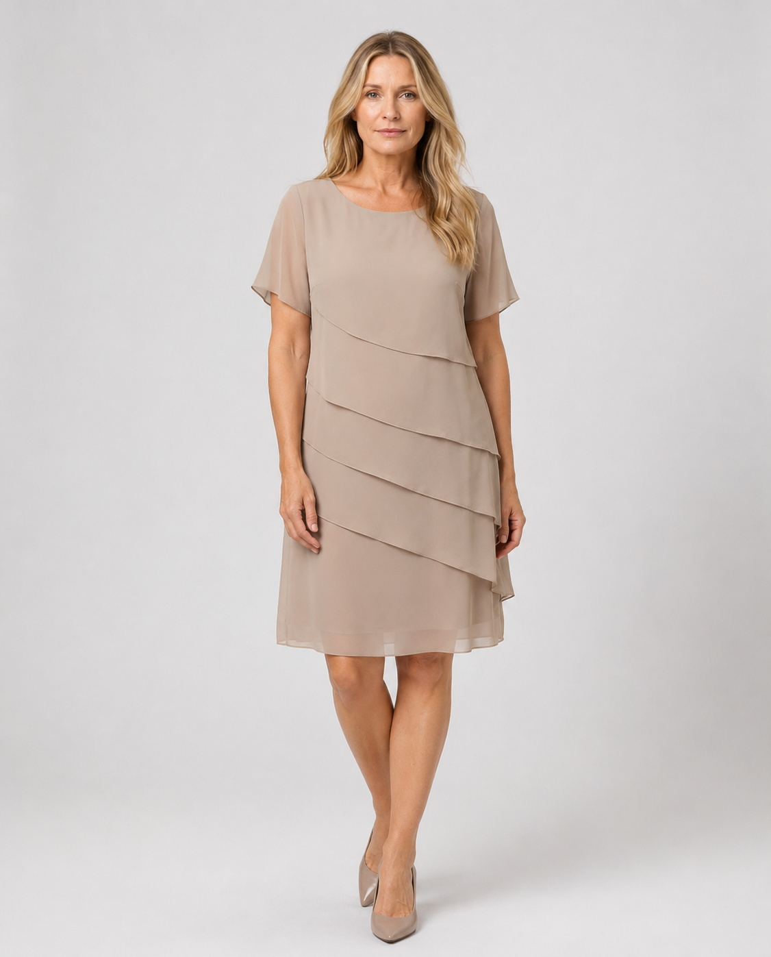 Harmony - Women’s Elegant Figure-Hugging Bodycon Midi Dress-Lyrasue-Khaki-S-Lyrasue