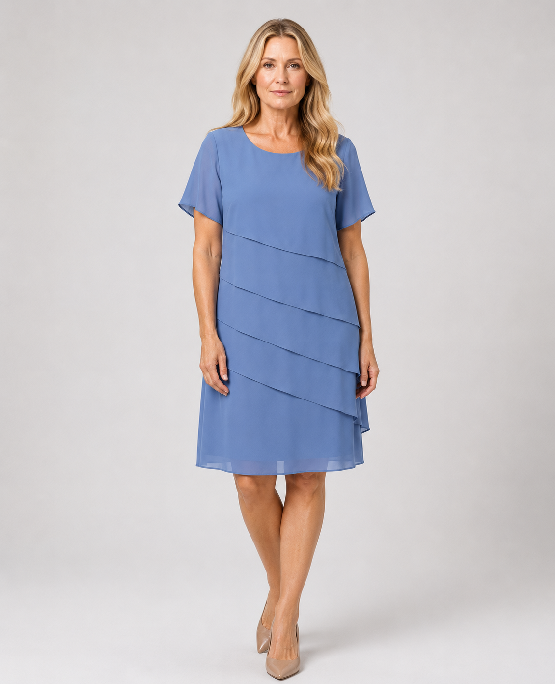 Harmony - Women’s Elegant Figure-Hugging Bodycon Midi Dress-Lyrasue-Blue-S-Lyrasue