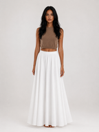 Jasmine - Women’s Pleated Maxi Skirt with High Waist-Skirts-Lyrasue-White-XS-Lyrasue