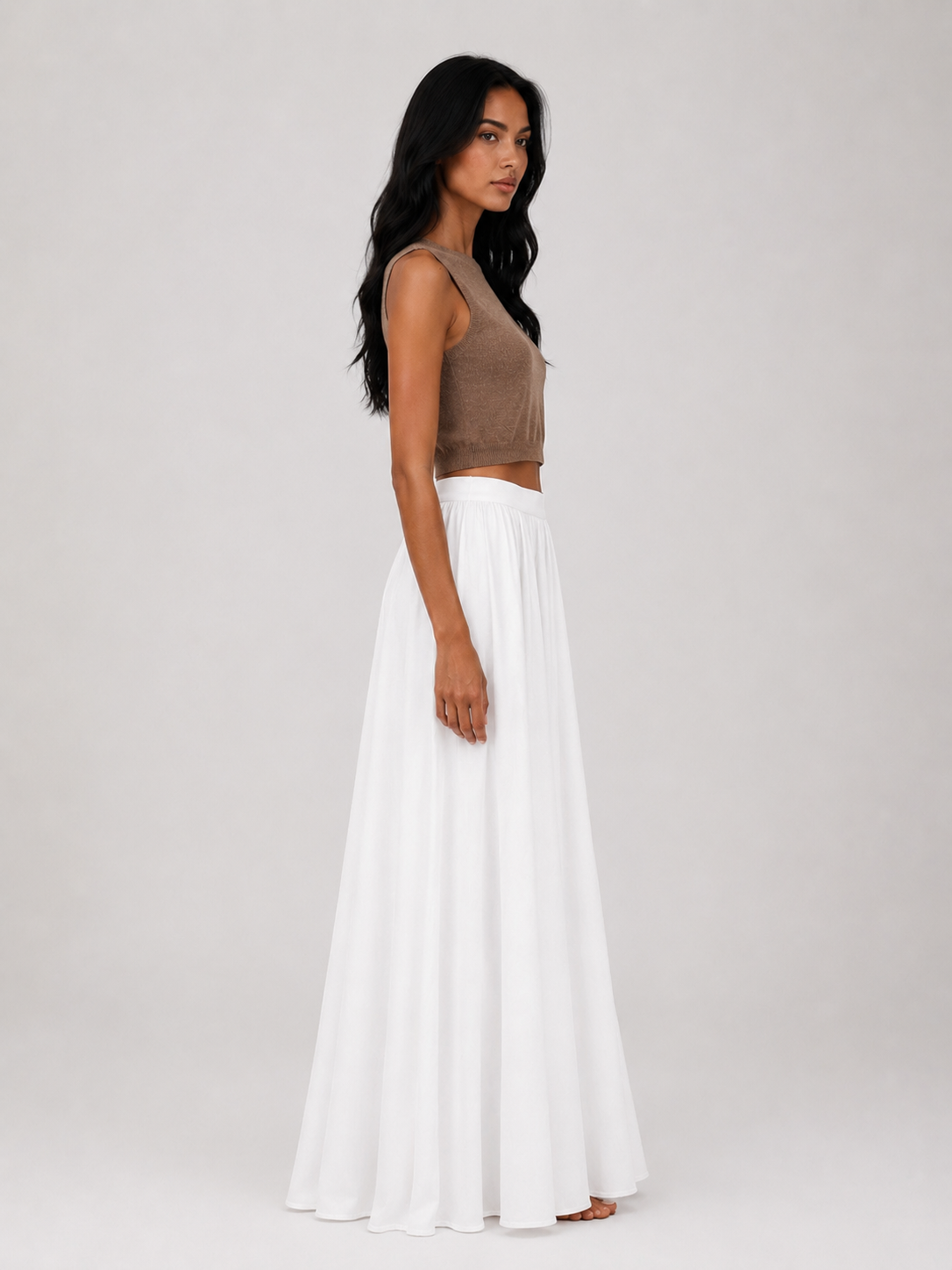 Jasmine - Women’s Pleated Maxi Skirt with High Waist-Skirts-Lyrasue-White-XS-Lyrasue