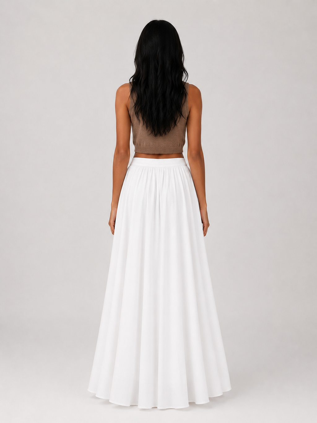 Jasmine - Women’s Pleated Maxi Skirt with High Waist-Skirts-Lyrasue-White-XS-Lyrasue