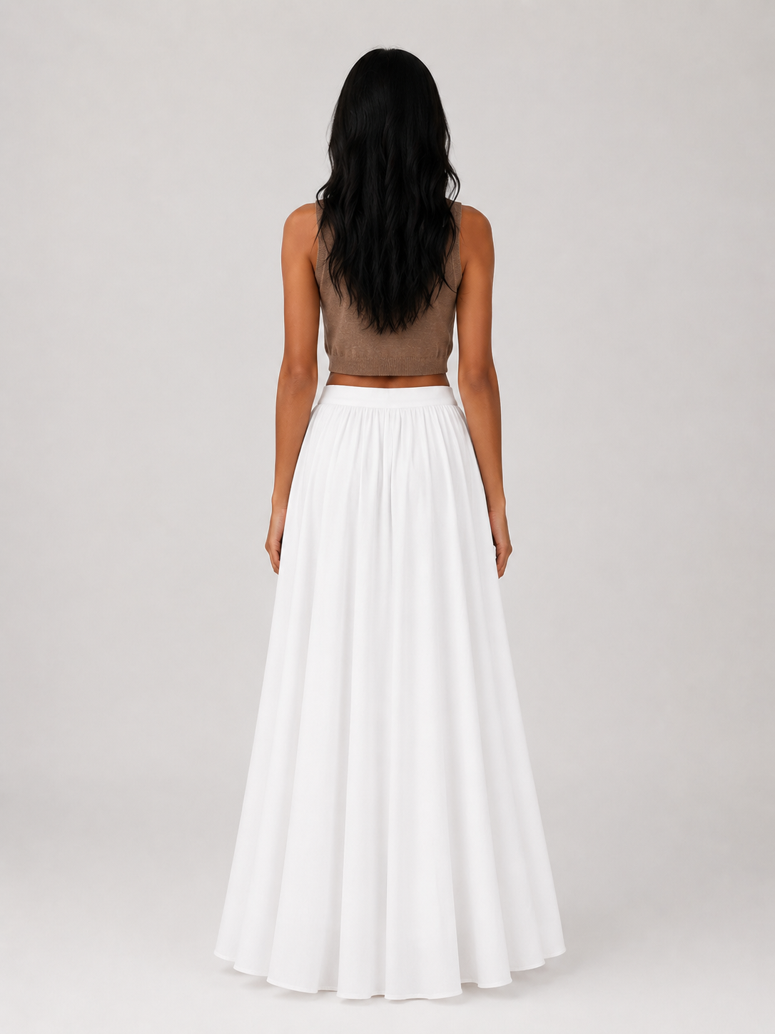 Jasmine - Women’s Pleated Maxi Skirt with High Waist-Skirts-Lyrasue-White-XS-Lyrasue