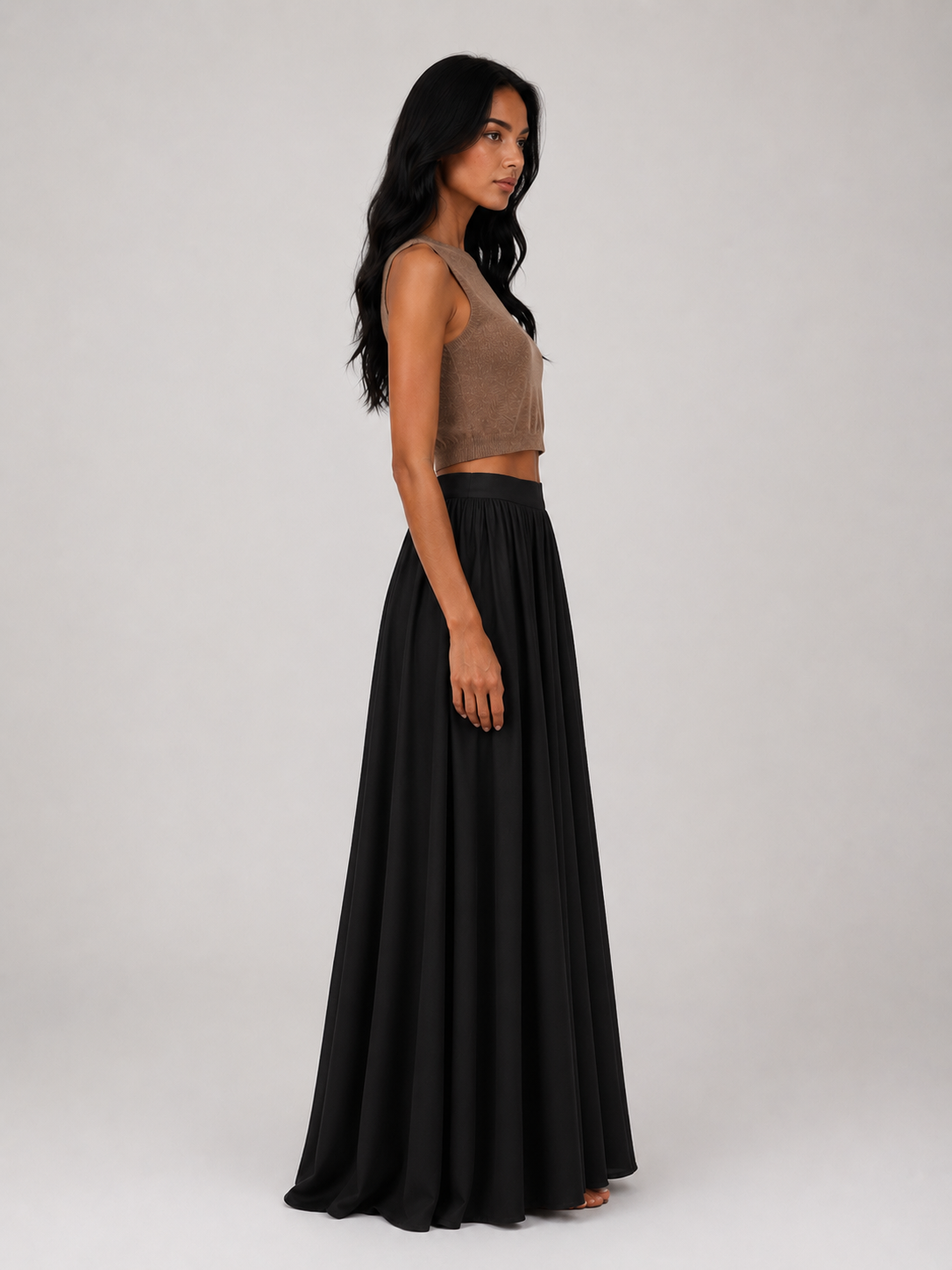 Jasmine - Women’s Pleated Maxi Skirt with High Waist-Skirts-Lyrasue-White-XS-Lyrasue